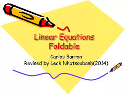 Ppt Linear Equations Foldable