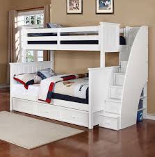 The trundle bed for sale get much say in the space with stairs steps and free store pickup same day shipping dorel. Resort Life Cameron Twin Over Full Bunk Bed With Stairs In White Summerlin Collection