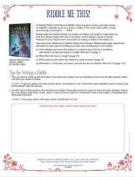 Fun about book riddles and answers. Riddle Me This Page 1 Based On Gabriel Finley And The Raven S Riddle Halloween Books Spookyreads Nightmar Riddles The Mysterious Benedict Society Finley