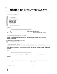 Printable Sample Vacate Notice Form Being A Landlord Eviction Notice  gambar png