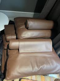 2x flexform lifesteel leather sofa