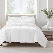 Serta Simply Clean Antimicrobial 2 Piece Comforter Set White Twin Xl