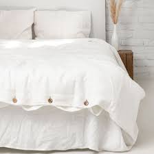 white linen bedding set king size