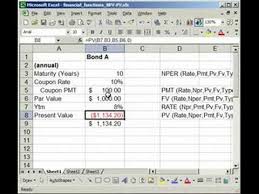 Bond Pricing Valuation Formulas And Functions In Excel