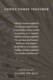 family comes together poem