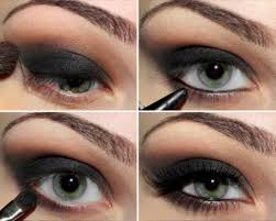 black smokey eyes makeup step by step