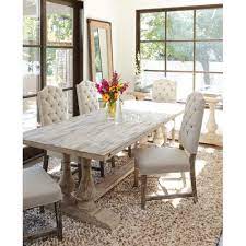 When purchasing separate dining chairs for your dining room tables, you have to check if your pieces are compatible with one another. Elodie Distressed Dining Table In White Wash Distressed Dining Table Reclaimed Wood Dining Table Farmhouse Dining Table