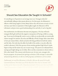 Should Sexual Education Be Taught in Schools