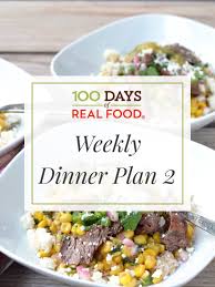 real food dinner plan week 2 100