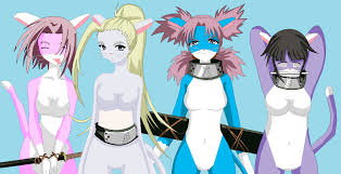 Small or big, ordinary or fantastic, cats rule the anime world. Four Ninja Kitty Girls By Dinalfos5 On Deviantart