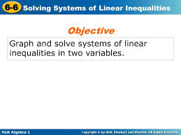 solve systems of linear inequalities
