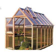 Redwood Frame Polycarbonate Greenhouse