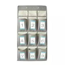 9 Pockets Numbered Classroom Pocket Chart For Cell Phones Calculators Holders Hanging Wall Organizer With 2 Metal Hooks Pocket Size 4 7 3 6inches