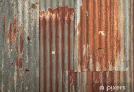 rusty corrugated metal wall texture