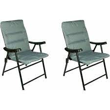 Cushioned Folding Outdoor Chair Grey