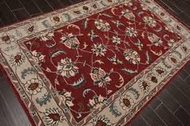5 x8 hand tufted wool oriental area rug plum beige color size 5 x 7 purple