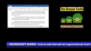 Microsoft Word How To Add And Edit An Organizational Chart