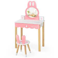 costway kids vanity set rabbit white