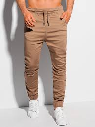 men s pants joggers p1037 dark beige