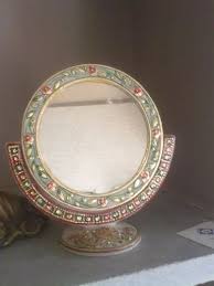 White Red Gold Marble Decorative Mirror