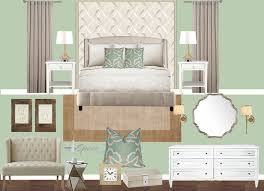 mint green and gold master bedroom design