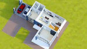 L Shaped Two Y House Plan With