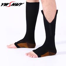 Us 9 76 31 Off New 2 Pairs Zipper Sox Compression Socks Unisex Zipper Leg Support Knee High Stockings Open Toe Sock Thin Leg Burn Fat Socks In Mens