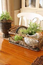 wire basket decor farmhouse table
