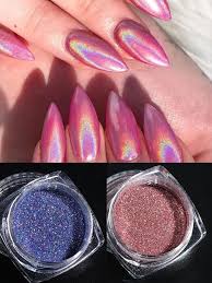 2pcs iridescent laser nail glitter