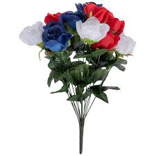 Anemones, tropicals, succulents, orchids, freesia Red White Blue Rose Bush Hobby Lobby 1577