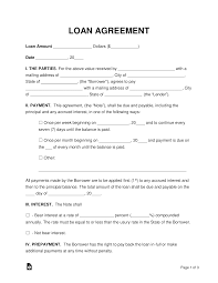 Loan Agreement Template Personal Documents Formion Free Form