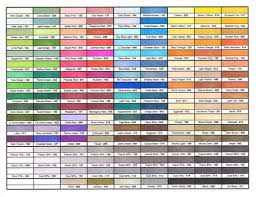 Color Chart Prismacolor Brush Tip Prismacolor Marker Chart