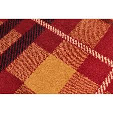 tartan highland check pattern red rug