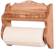 Solid Oak Paper Towel Holder With Spice