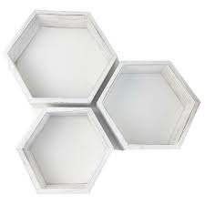 Hexagon Floating Shelf Honeycomb Set Of