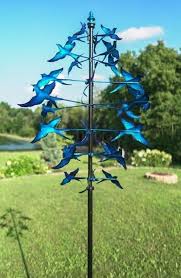 Garden Wind Spinner Blue With Birds