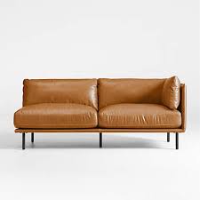 Crate And Barrel Wells Leather Sofa Brown