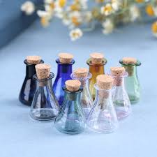 Tra 2pcs Mini Glass Color Bottle