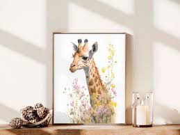 Watercolor Giraffe Art Giraffe Print