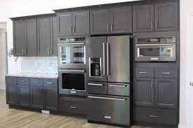 75 kitchen with gray cabinets and black