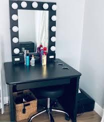 vanity makeup mirror and desk set