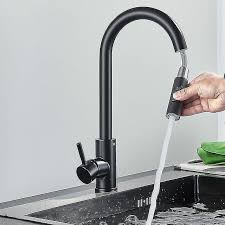 kitchen faucet black sprayer high arc