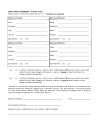 Employment Reference Form Template