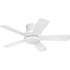 Craftmade Flush Mount Ceiling Fan With Led Light And Remote Tmph52w5 Tempo 52 Inch White Hugger Fan Amazon Com