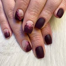 for matte burgundy nails trending in 2024