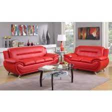 deliah red leather sofa