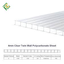 6mm 4mm 16mm Twin Wall Polycarbonate