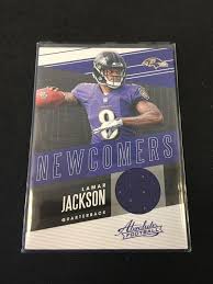 Lamar jackson jersey card baltimore ravens straight from pack to top loader to combine shipping on multiple orders, please send me a message. 2018 Panini Absolute Lamar Jackson Ravens Rookie Jersey Football Card Art Antiques Collectibles Sports Memorabilia Cards Sports Trading Cards Online Auctions Proxibid