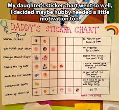 Dads Sticker Chart From Mom Lolz Sticker Chart Funny