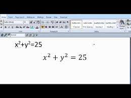 Type Math Equations Using Ms Word
